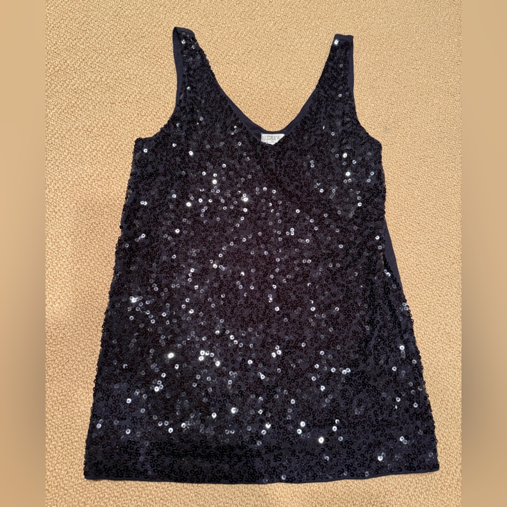 J. Crew Black Sequin Top